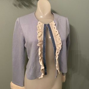 Viola per Donna blue wool cardigan